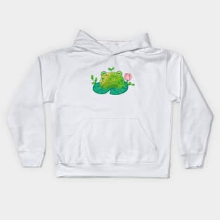 Cute frog smiling Kids Hoodie